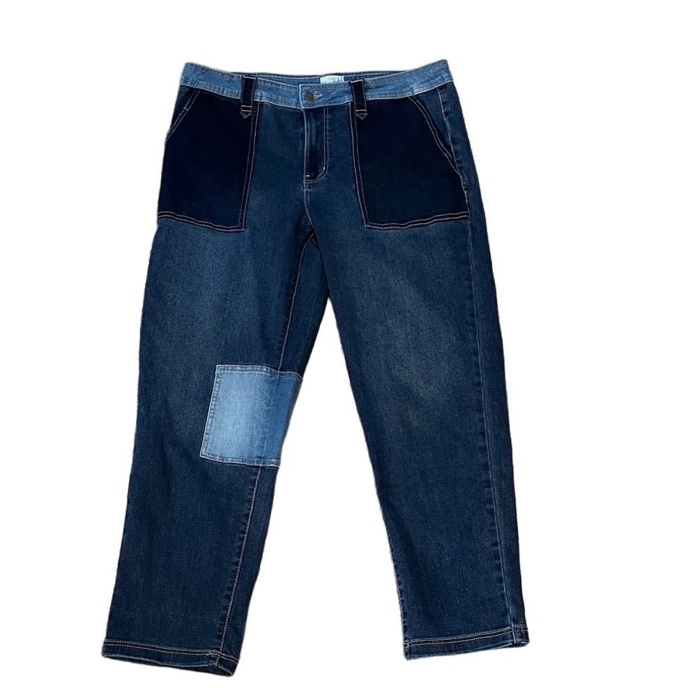 Women Blue Jeans with Patchwork Design box 7